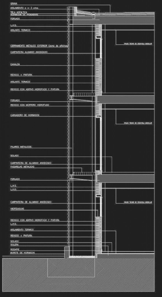 Sección constructiva.